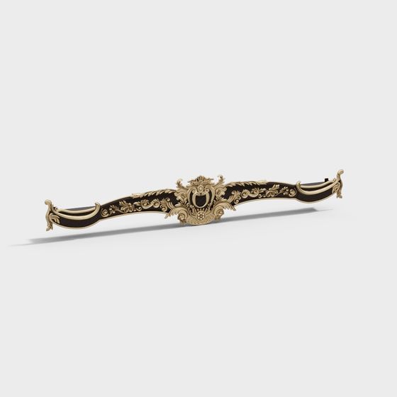 Elegant Ornament Pull Handle 3D model for Interior Design