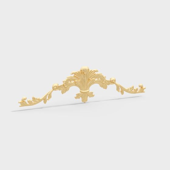 Elegant Golden Decorative 3D Model with Classical Touch