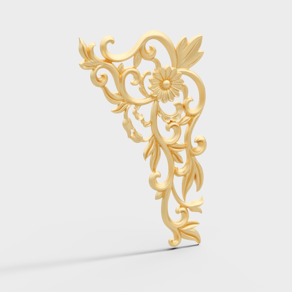 바로크 로코코 그리스 기둥 금조각 패턴 벽 장식