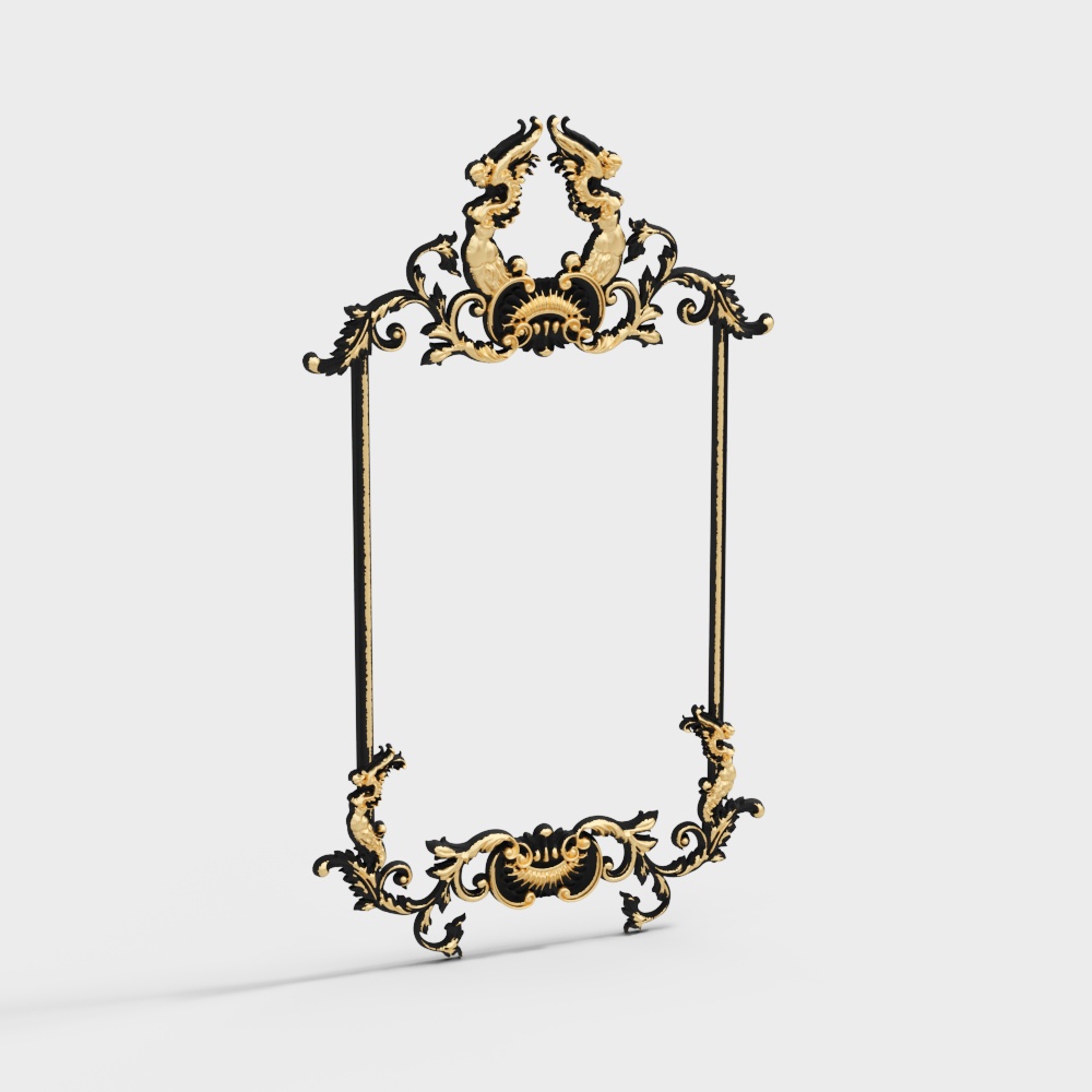 gold carving pattern wall decoration baroque rococo greek column