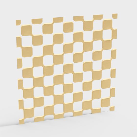 Golden Geometric Screen 3D model