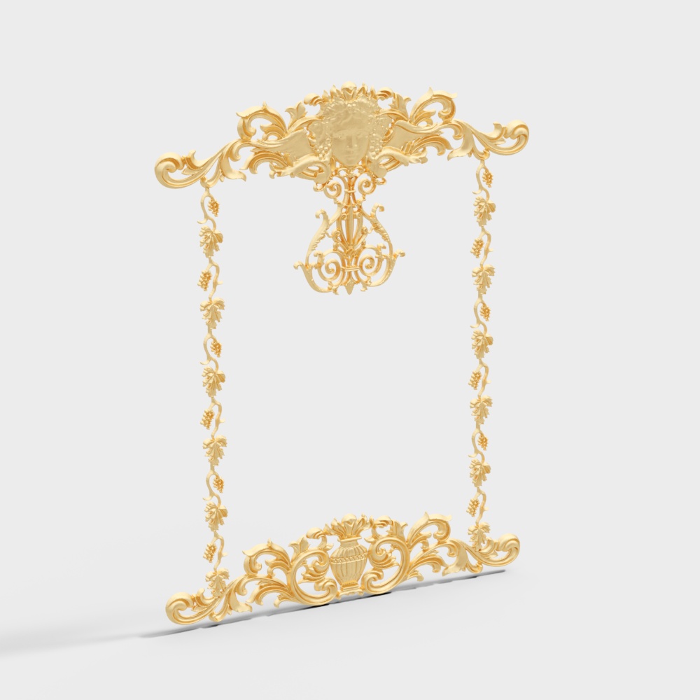 gold carving pattern wall decoration baroque rococo greek column