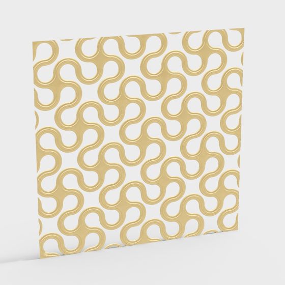 Elegant Golden Low-Poly 3D Model