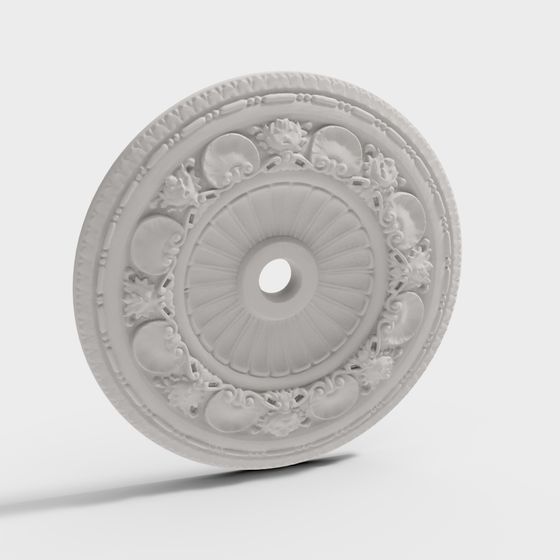 Vintage Ceiling Medallion 3D model for Elegant Interiors