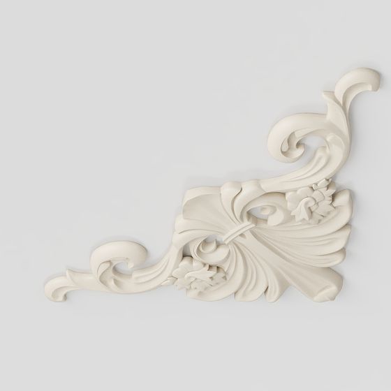 Floral Scroll 3D model for Creative Projects