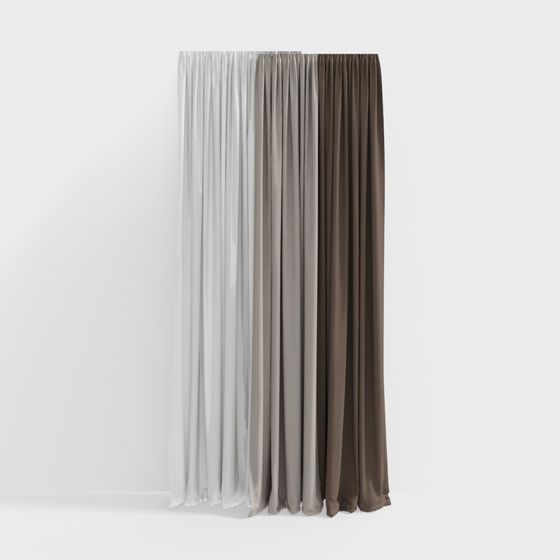 Elegant Low Poly Curtain 3D model
