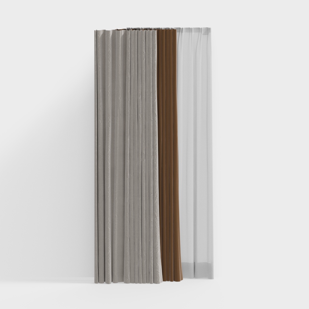 Wrinkled Curtain 3D Model for Modern Aesthetics