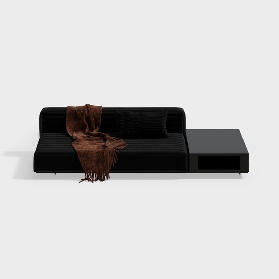 Stylish Low-Poly Modern Sofa 3D model for Homes