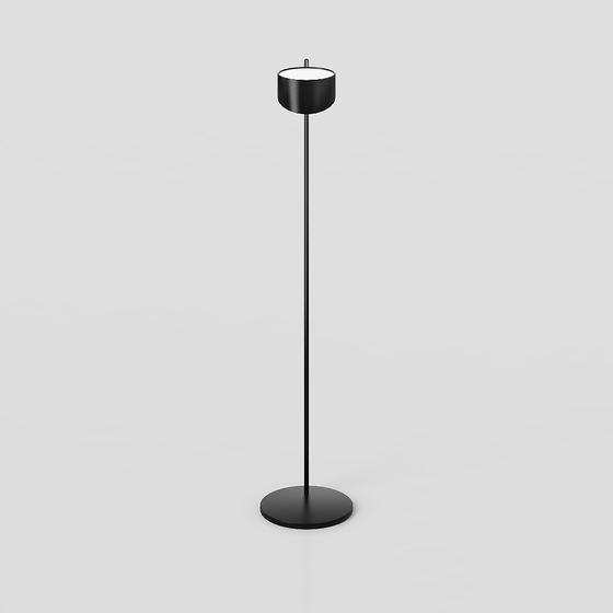 Modern Floor Lamp 3D Model in Black