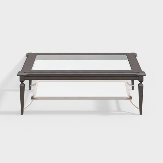 Elegant Low-Poly Glass Coffee Table 3D model