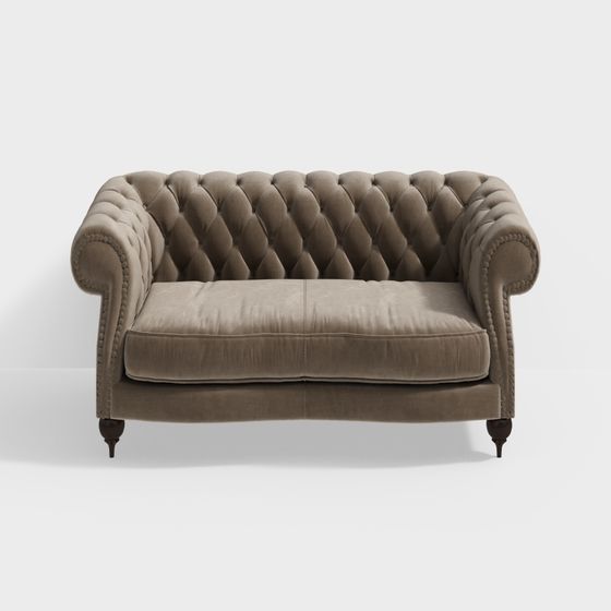Classic British Style 3D Sofa Model