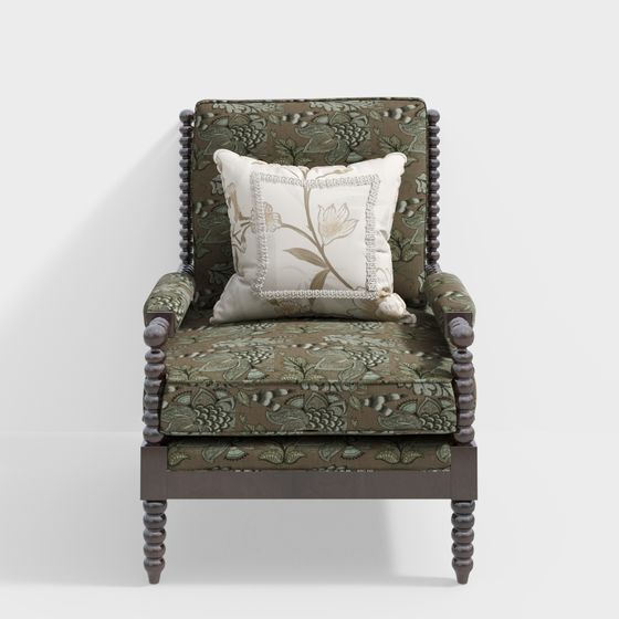 Vintage Armchair Cozy Charm 3D model