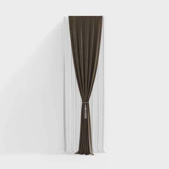 Stylish 3D Curtain Model for Contemporary Spaces