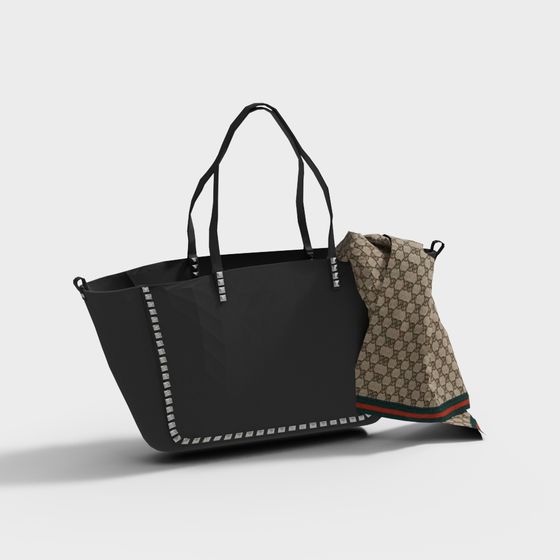 Stylish Shopping Bag 3D model for Modern Design