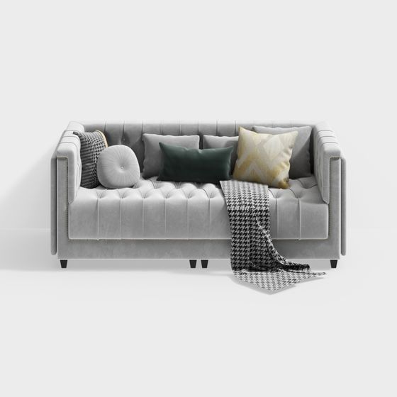 Elegant Low-Poly 3D Sofa Model for Modern Interiors
