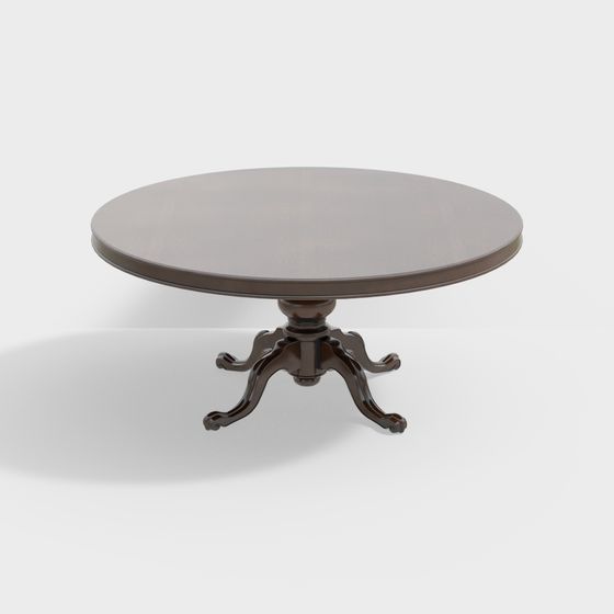 Vintage Round Table 3D model for Designers