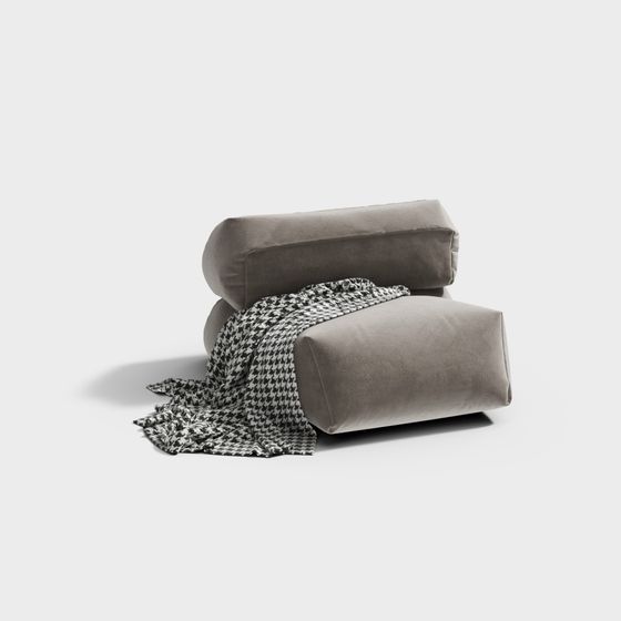 Modern Lazy Couch 3D Model in Beige