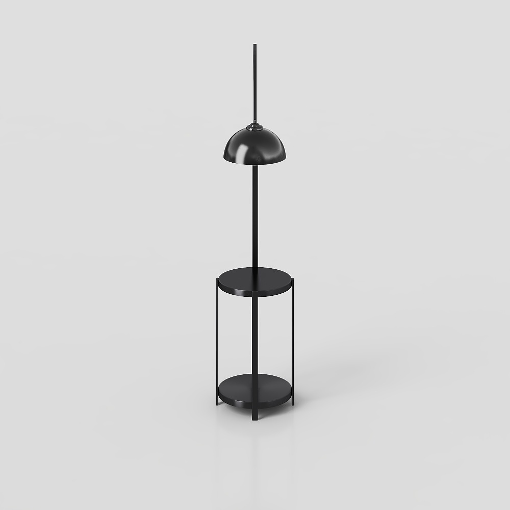 Urban Shelf 3D Model – Low-Poly Black Metal Design