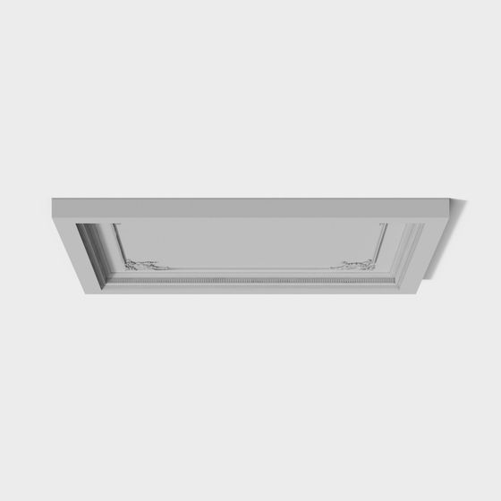 Sophisticated American Style Ceiling 3D Model in Gray