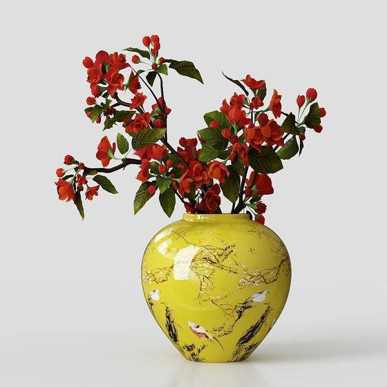 Vibrant Spring Flowers 3D Model