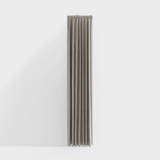 Elegant Wrinkled Curtain 3D Model for Interiors
