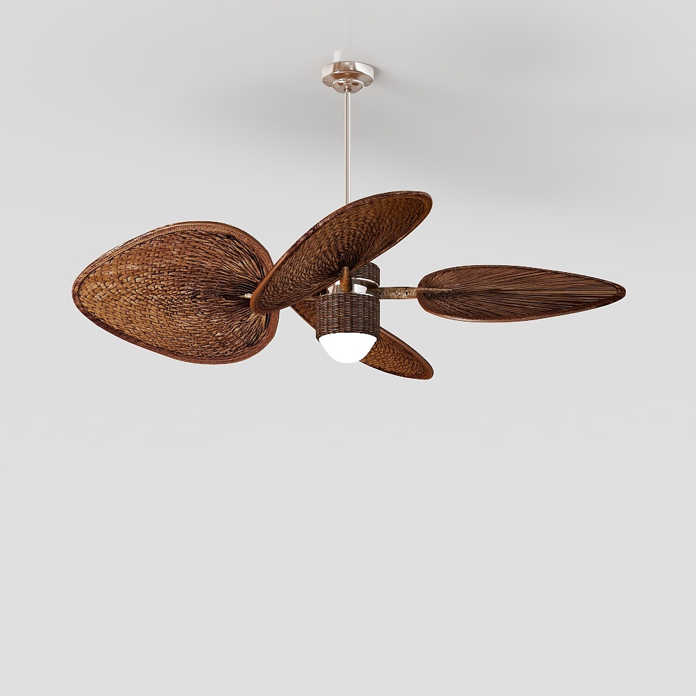 Tropical Inspired Low-Poly Ceiling Fan 3D model