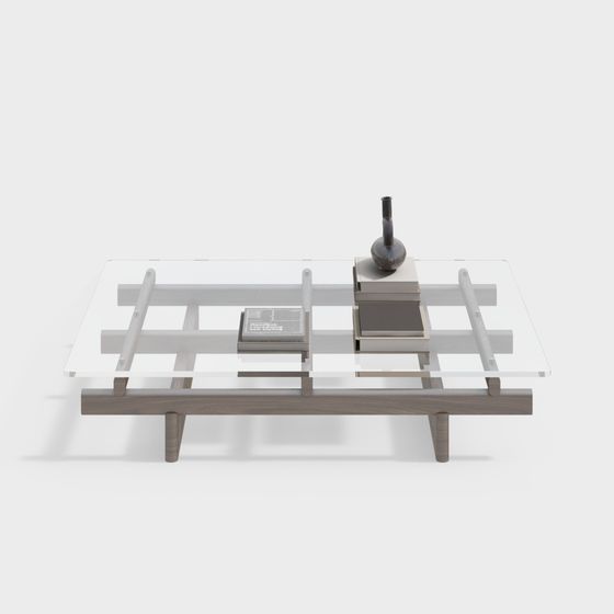 Glass Wood Table 3D model