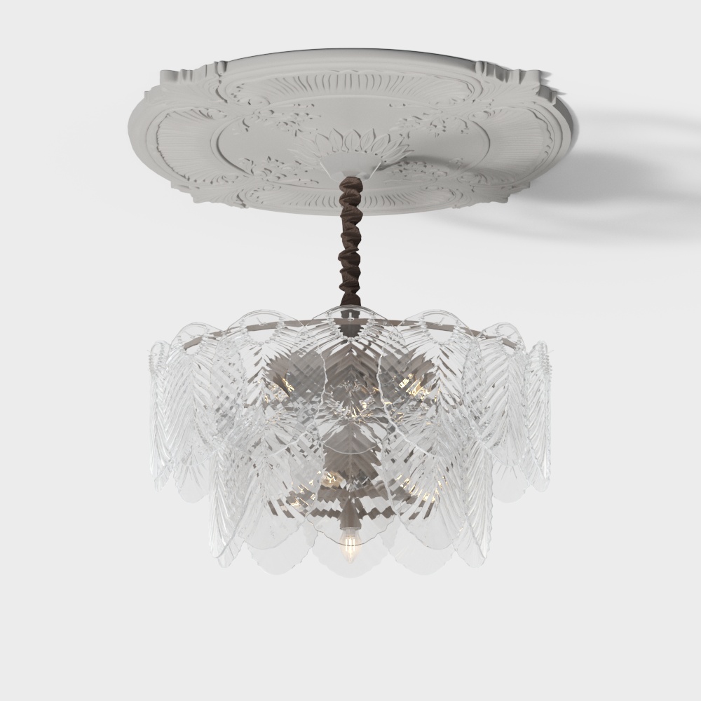 Retro Crystal Chandelier 3D model