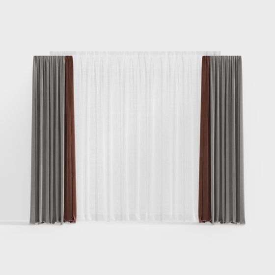 Stylish Low-Polygon Curtain 3D Model for Modern Spaces