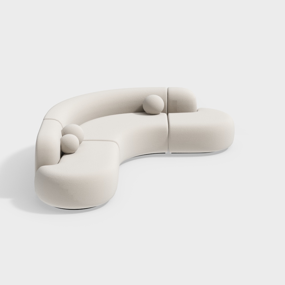 Modern cream style multi-person sofa