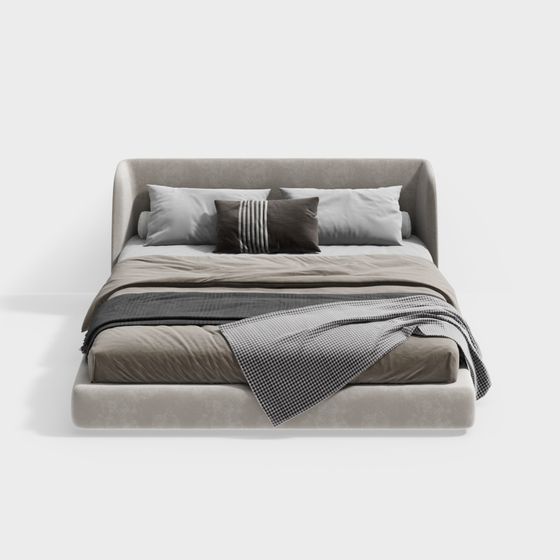 Elegant Minimalist Bed 3D model