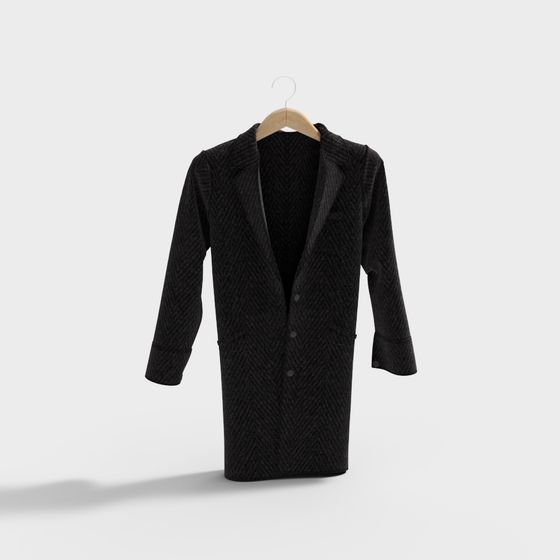 Classic Overcoat 3D model with Low-Poly Design