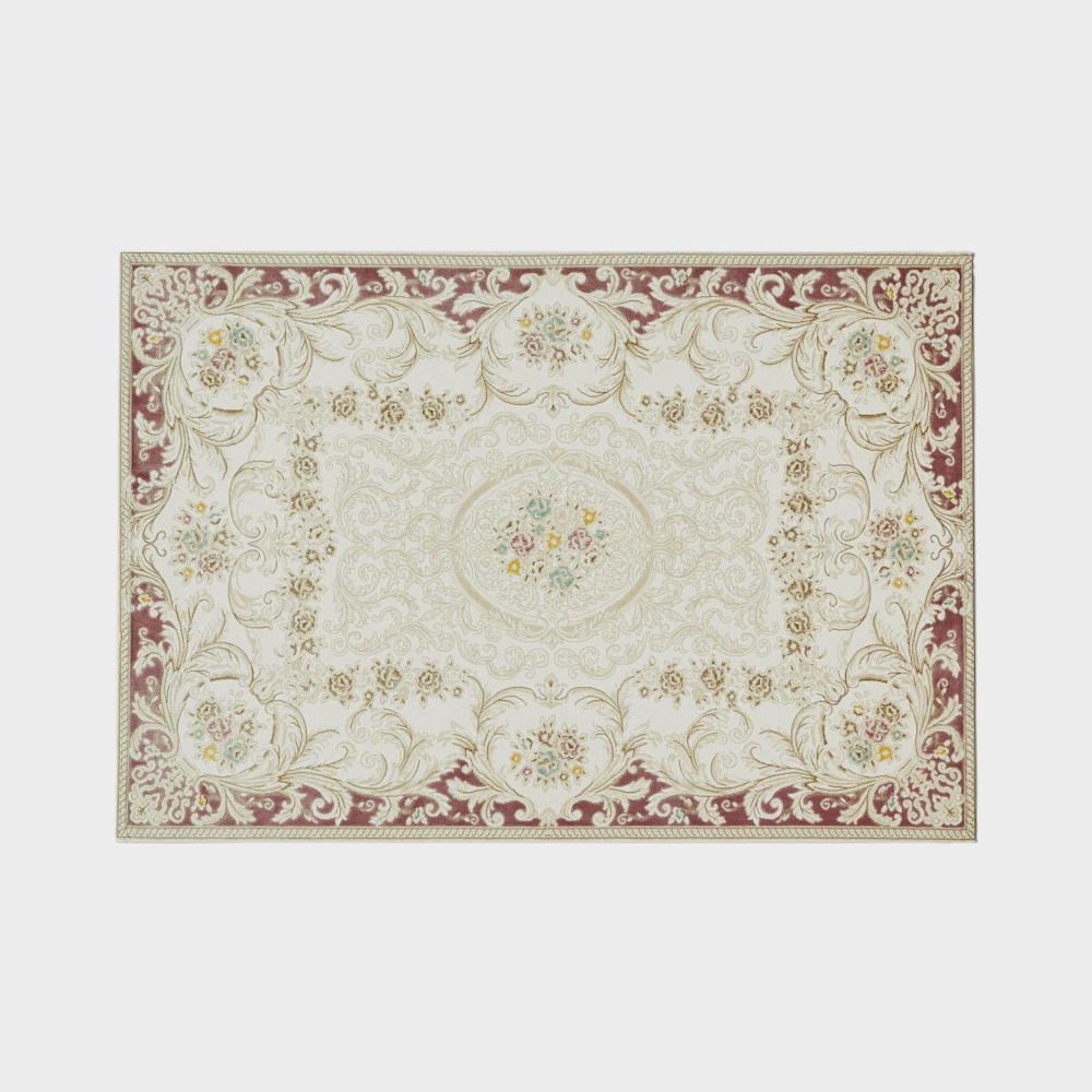 Royal Garden Rug 3D Model – Vintage Style Textured Carpet