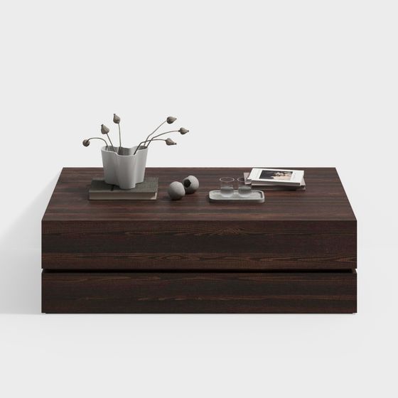 Modern Medieval Coffee Table 3D Model in Brown