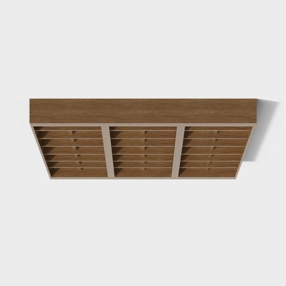 Nordic Minimalist Wooden Bookshelf 3D Model