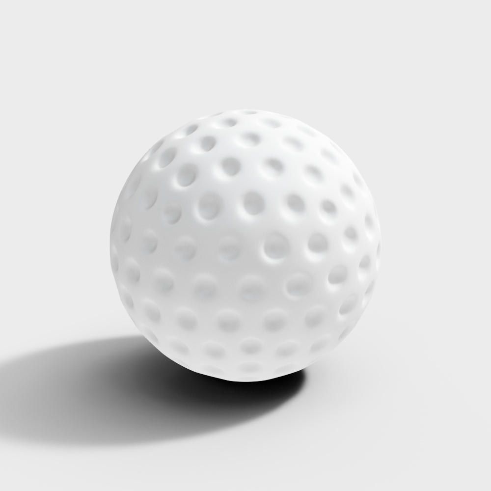 Elegant Low-Poly Golf Ball 3D Model