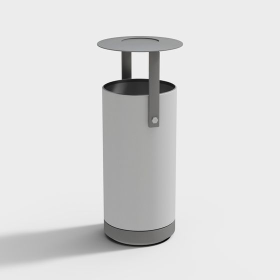 Stylish Minimalist Cylinder Trash Bin 3D model