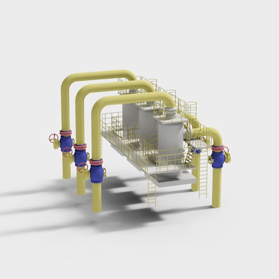 Industrial Aesthetic Low-Poly 3D Model