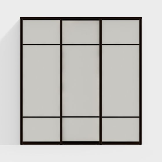 Modern Glass Partition Door 3D model