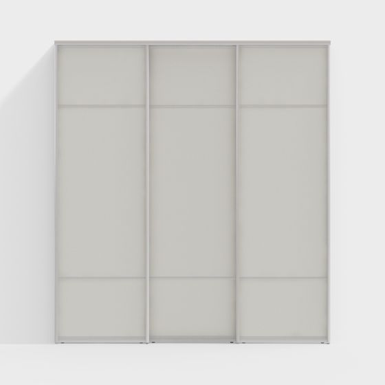 Minimalist Sliding Door Wardrobe 3D model