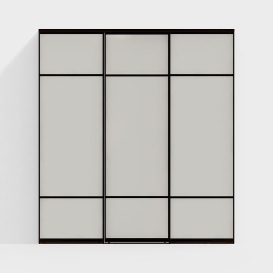 Modern Glass Partition Screen 3D model