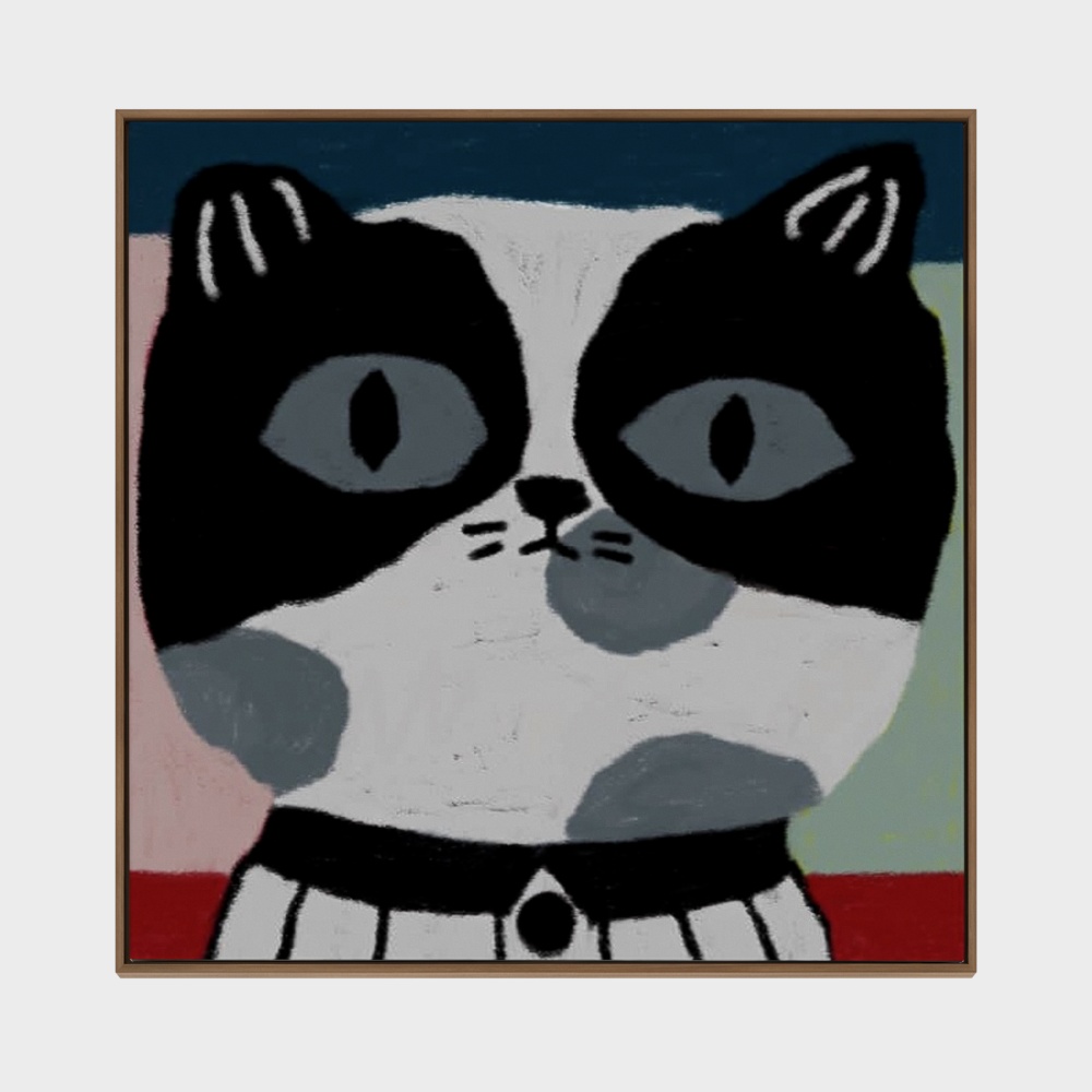 Charming Cat Portrait 3D Model in Low Poly Style