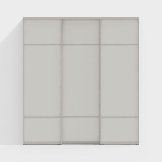 Sleek Sliding Door Wardrobe 3D model