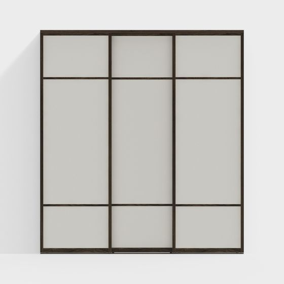 Glass Partition Screen 3D model for Modern Interiors