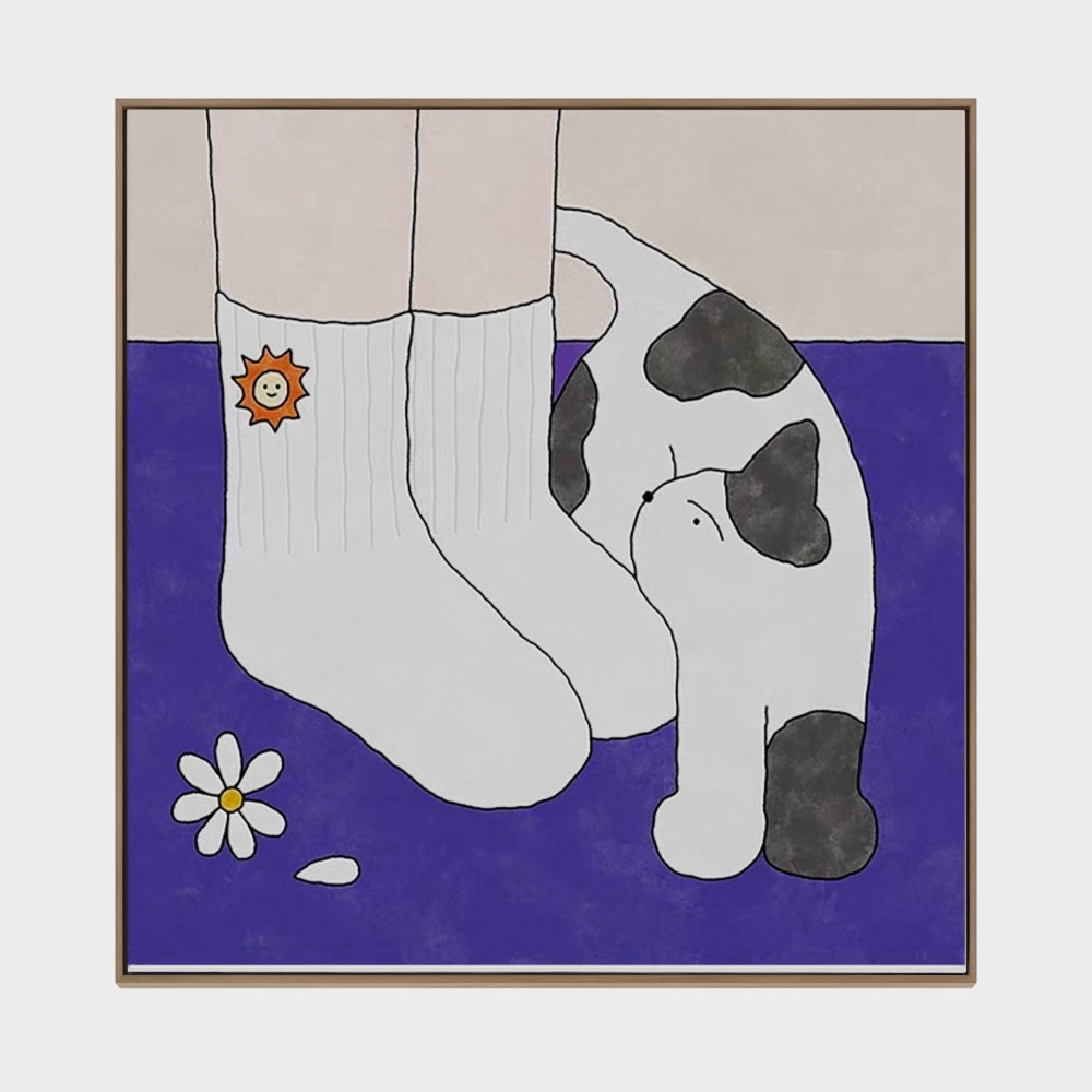 Curious Cat and Daisy 3D Model – Low-Poly Pet Scene