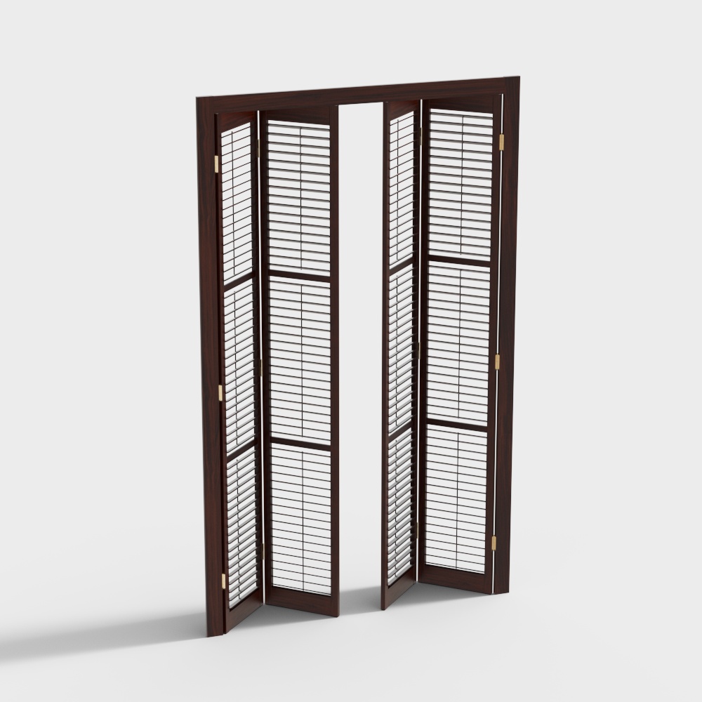 wooden grille folding door