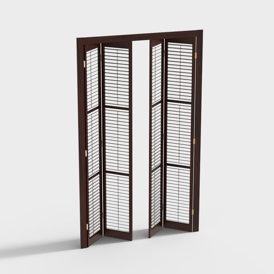 Stylish Wooden Lattice Screen 3D model for Modern Interiors