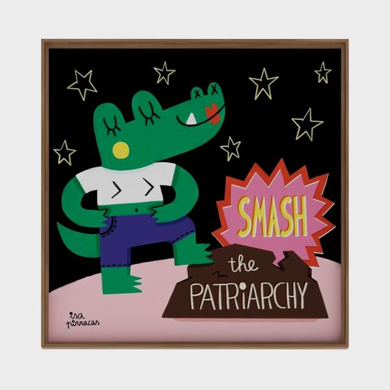 Smash the Patriarchy 3D model - Courageous Alligator Character