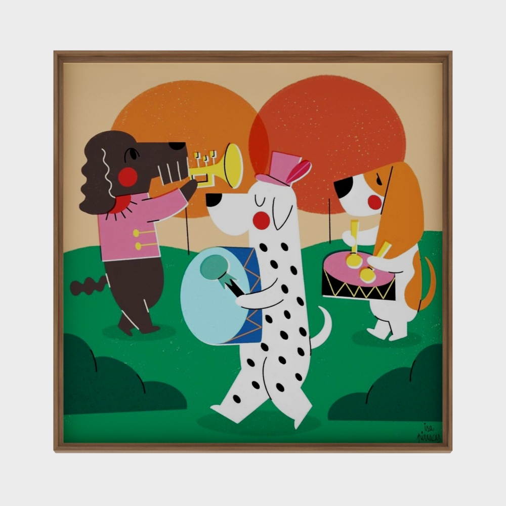 Playful Dog Band 3D model