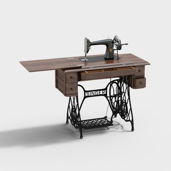 Vintage Singer Sewing Machine 3D model